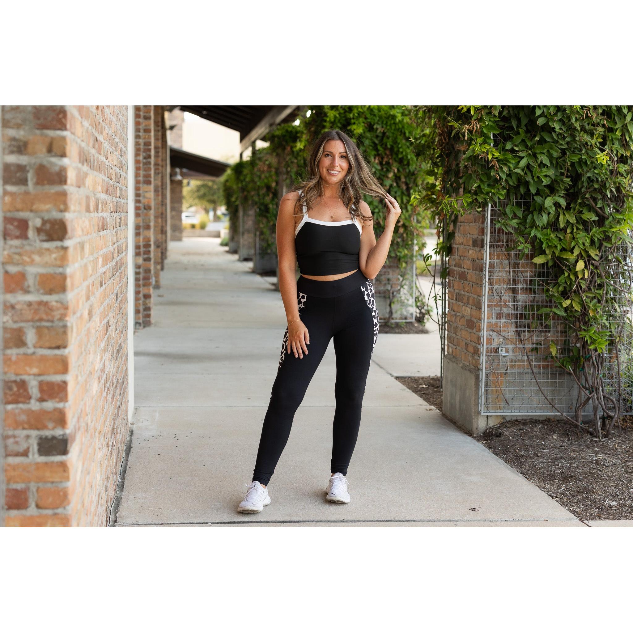 Women's The Carolina - Cow Print Panel Leggings