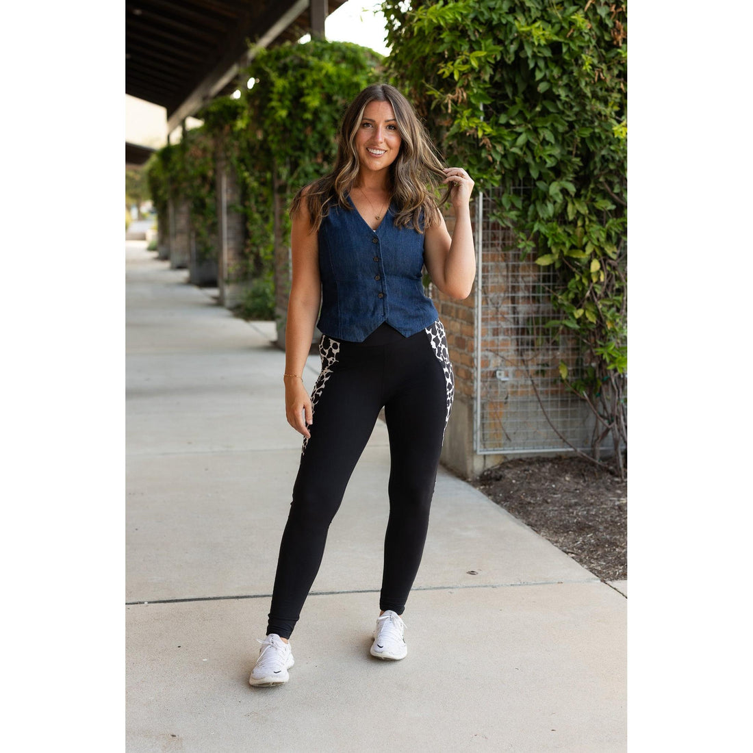 Women's The Carolina - Cow Print Panel Leggings