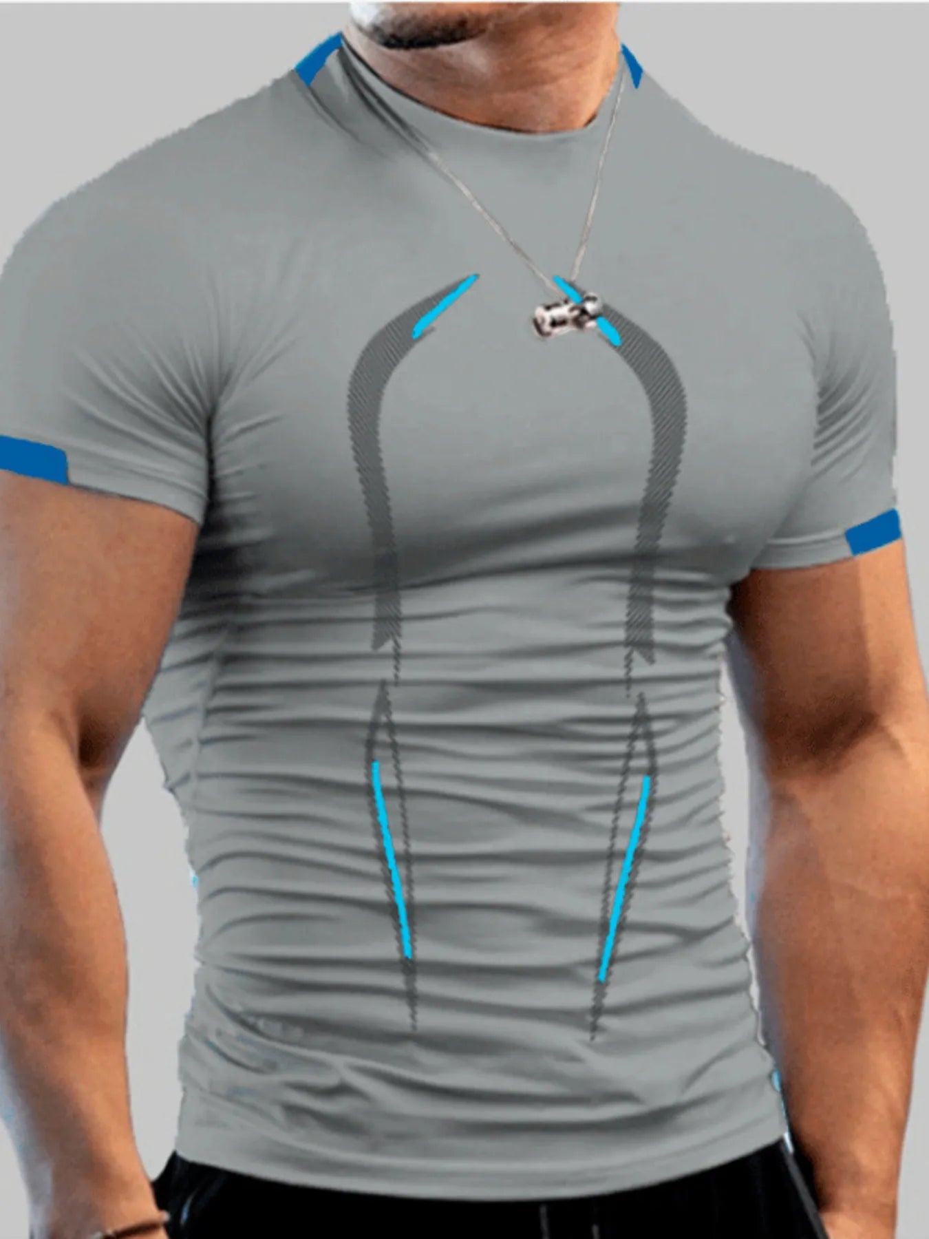 Men's Active Full Size Mock Neck Short Sleeve T-Shirt Plus Size