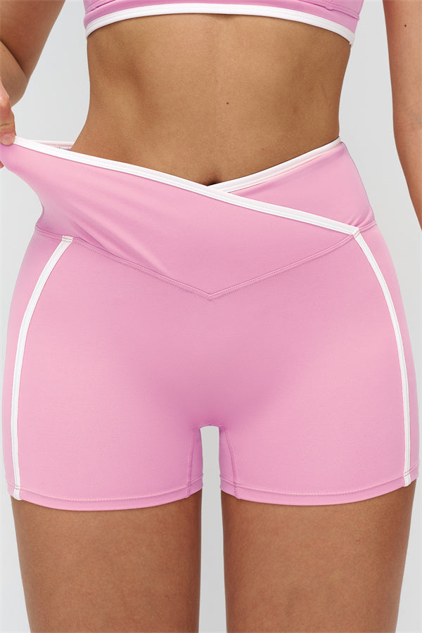 Women's "The Crave" Contrast Sports Bra Shorts 2-Piece Set