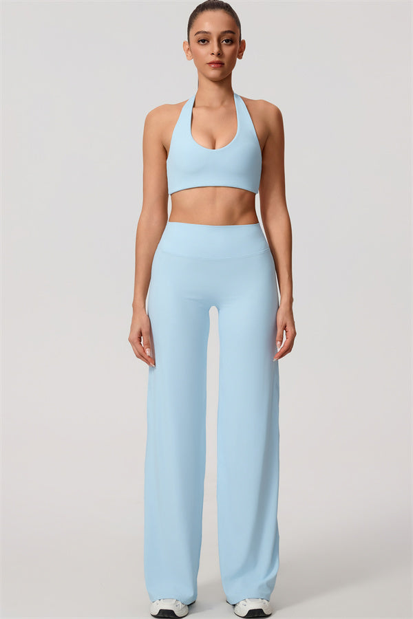 The Nestle Women's Sports Bra Straight Leg Pants 2-Piece Set