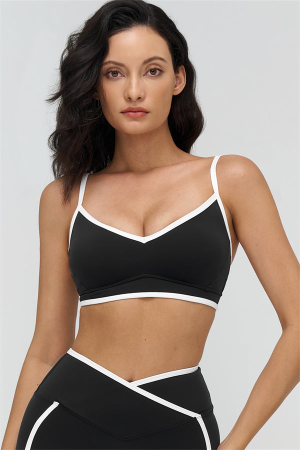 Women's "The Crave" Contrast Sports Bra Shorts 2-Piece Set