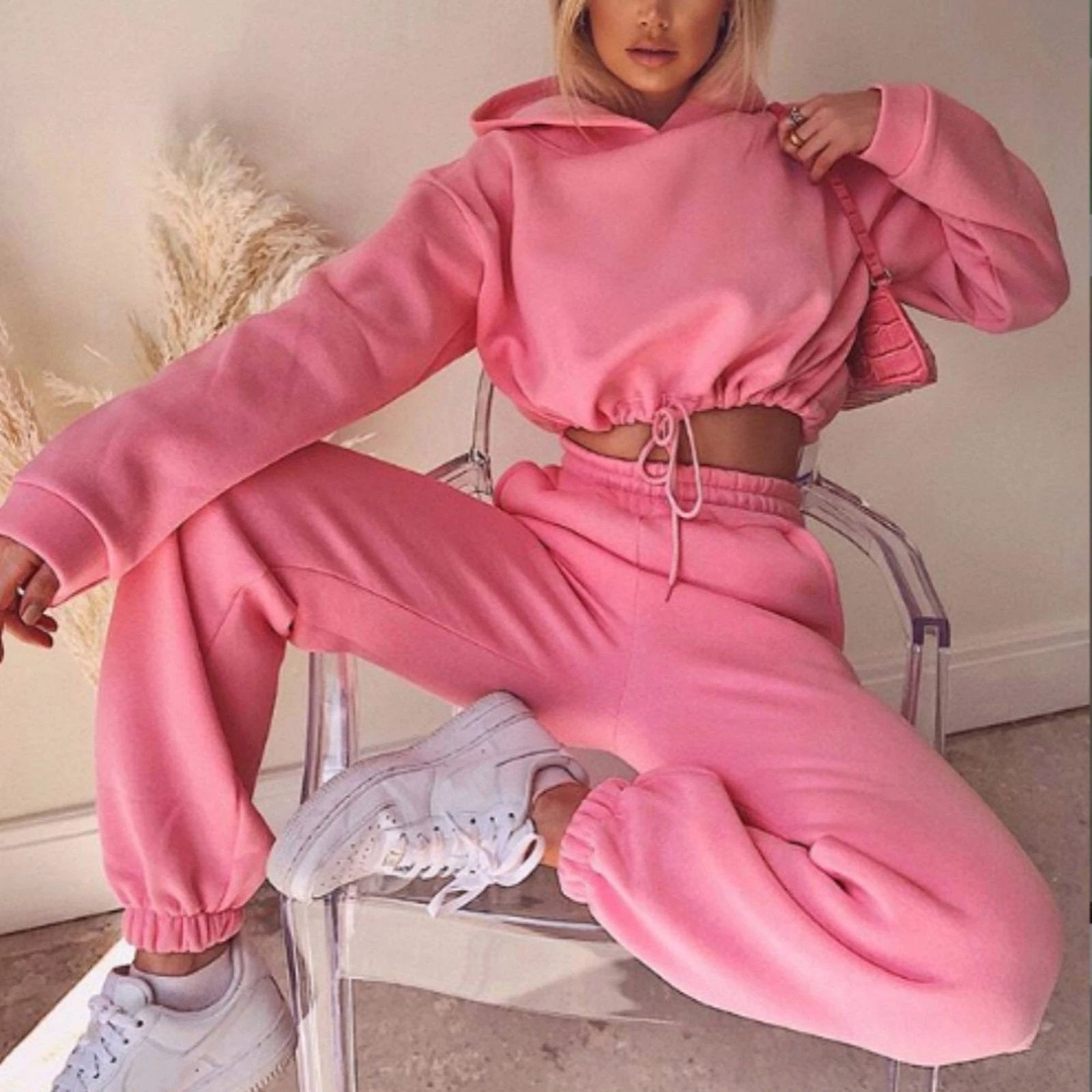 Women's 2-Piece Jogging Suit - Long Sleeve Hoodie Tracksuit