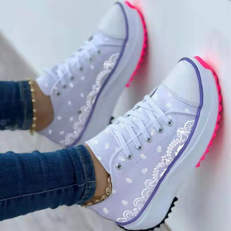 Women's Printed Fashion Wedge Spring Casual Sneakers