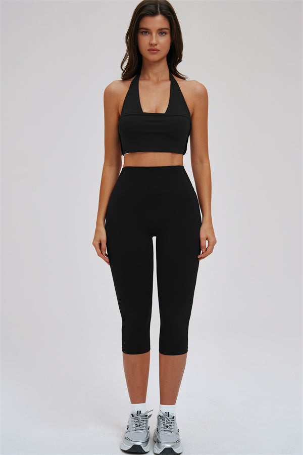 Women's "The Twirl" Halter Tank Top Capri Leggings 2-Piece Set