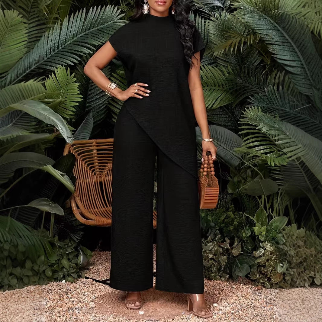 Women’s Two-Piece Asymmetrical Sleeveless Top & Pants Set