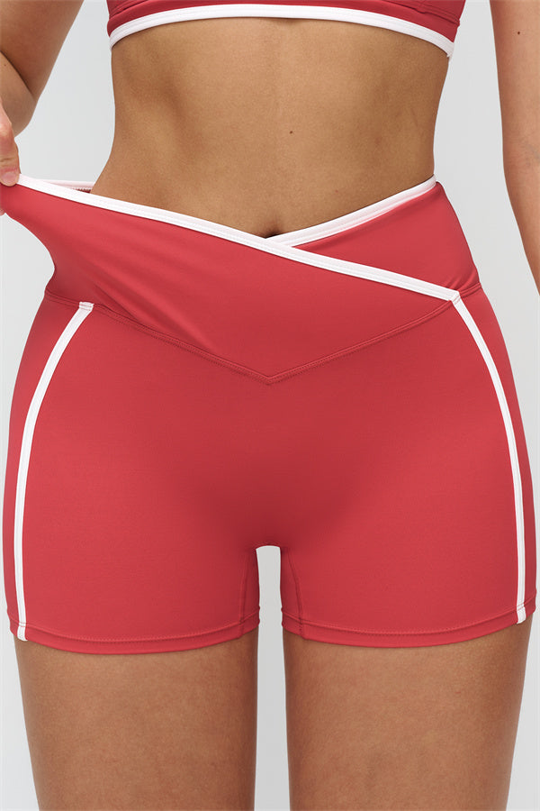 Women's "The Crave" Contrast Sports Bra Shorts 2-Piece Set
