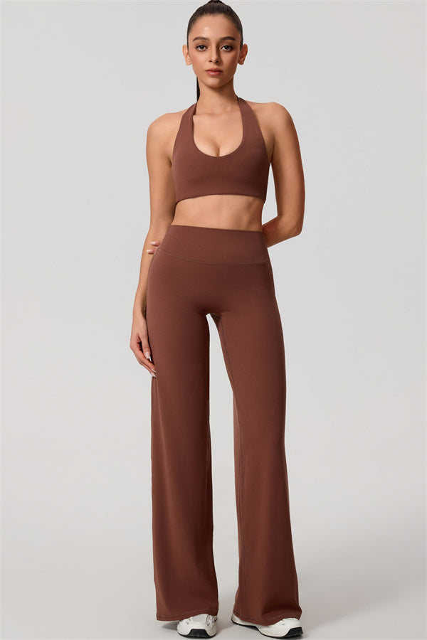 The Nestle Women's Sports Bra Straight Leg Pants 2-Piece Set