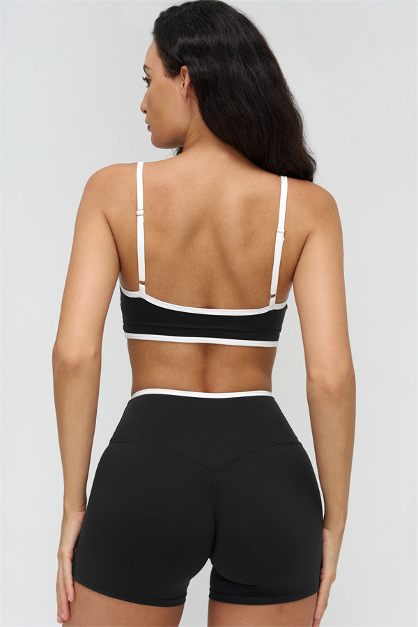 Women's "The Crave" Contrast Sports Bra Shorts 2-Piece Set