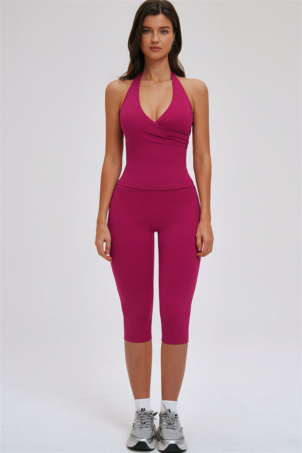 Women's "The Twirl" Halter Tank Top Capri Leggings 2-Piece Set