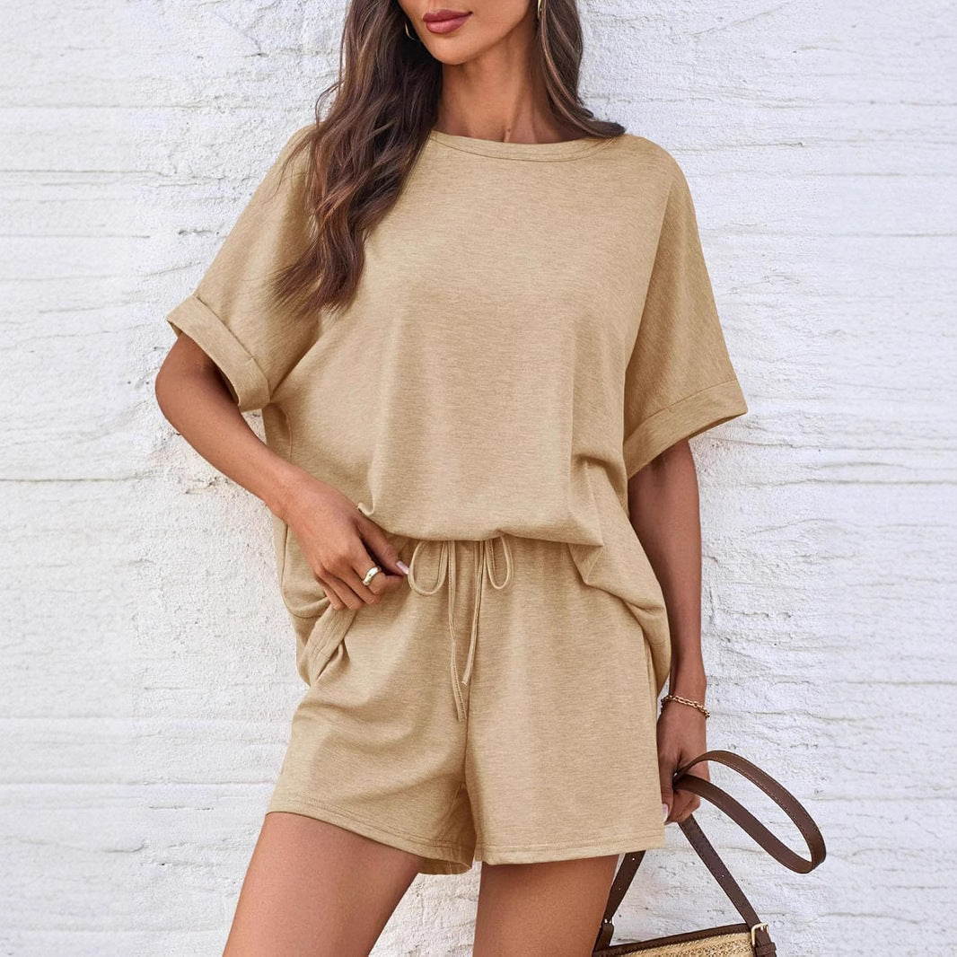 Women's Oversized T-Shirt & Drawstring Shorts Set – Ultimate Casual Comfort