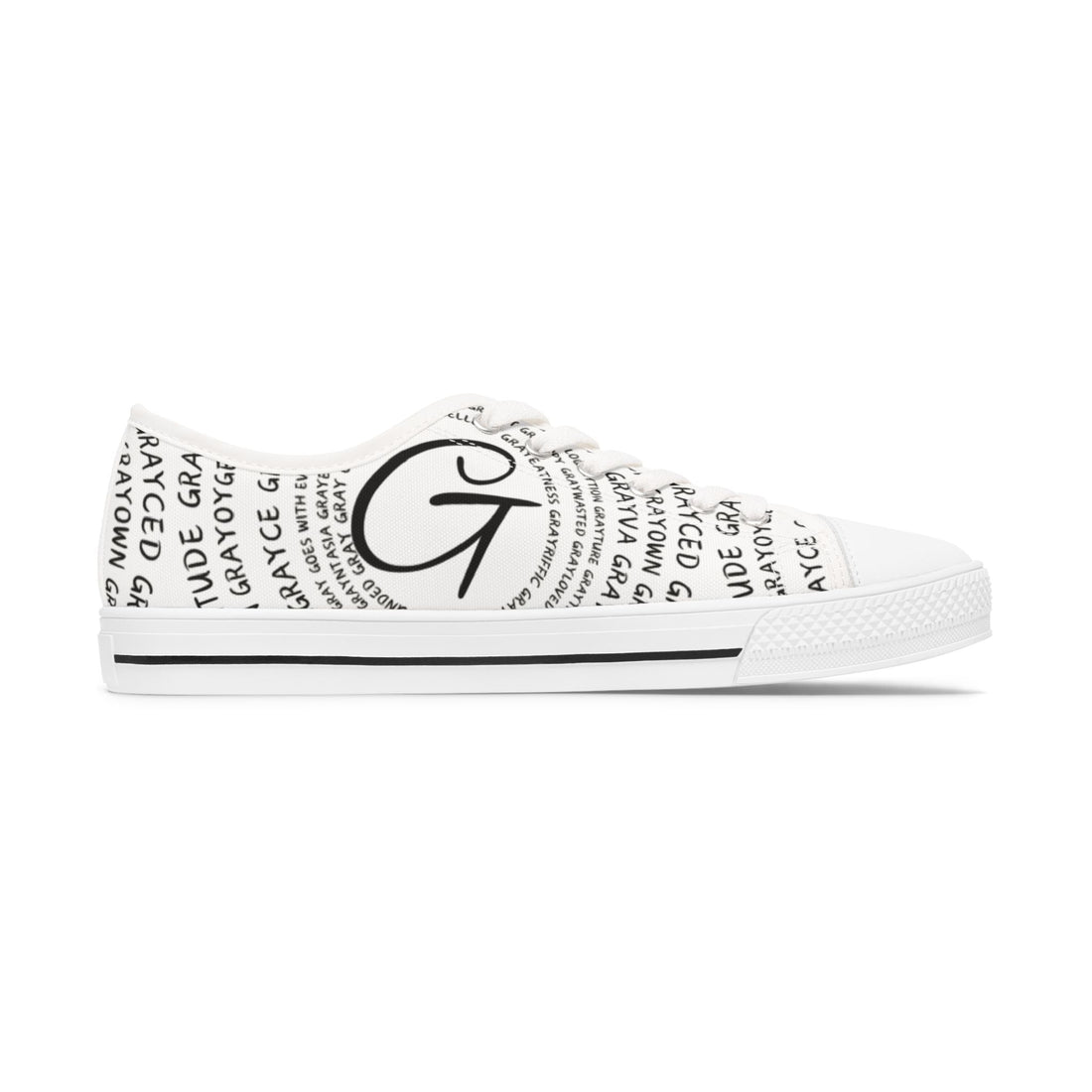 Women's Stylish Low Top Sneakers with Trendy Text Design