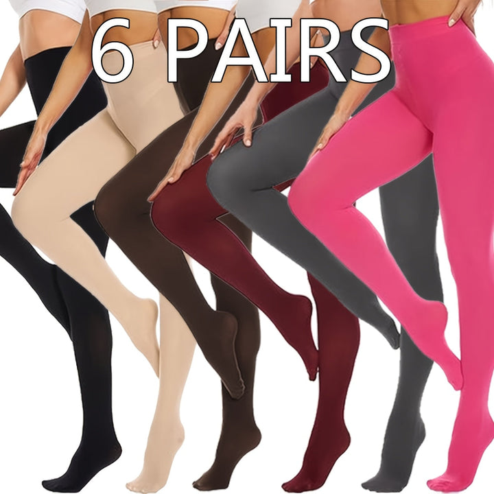 Women's 6 Pairs Ultra Stretch Opaque High Waist Tights