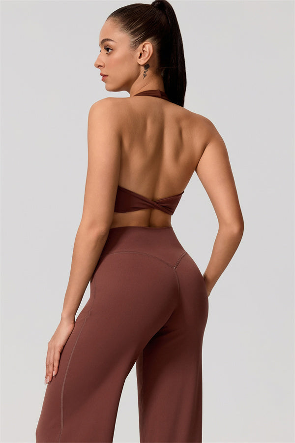 The Nestle Women's Sports Bra Straight Leg Pants 2-Piece Set