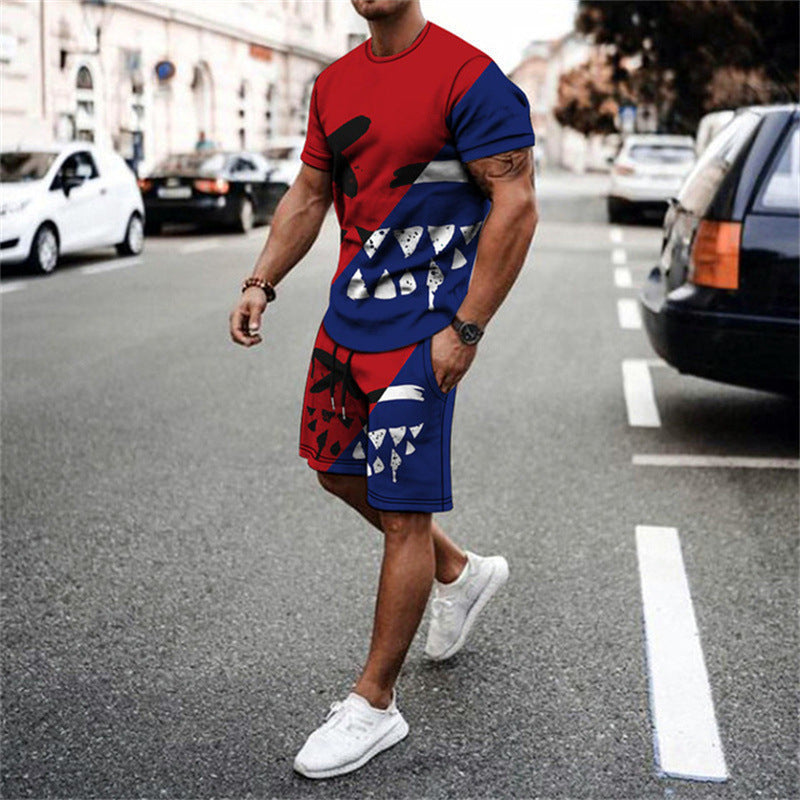 Men's Digital Color Printed Casual Loose Shorts