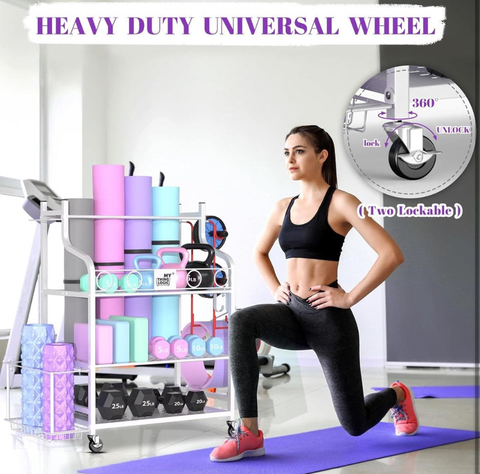 Mythinglogic Yoga Mat and Home Gym Storage Rack