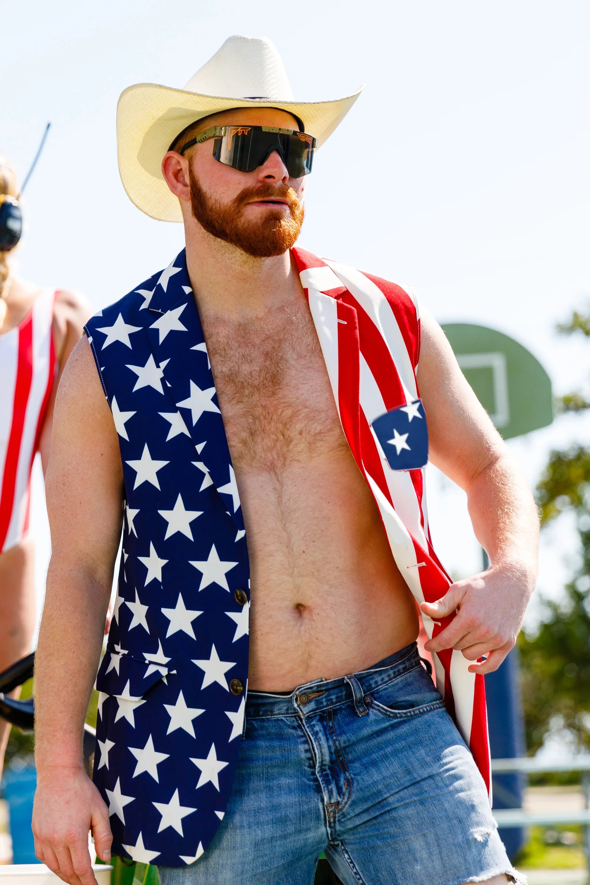 Men's American Flag 2pc Casual Beach Leisure Suit Outfit