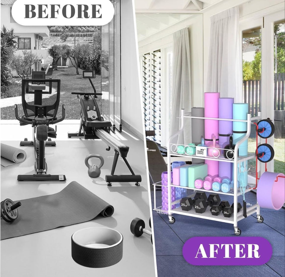 Mythinglogic Yoga Mat and Home Gym Storage Rack
