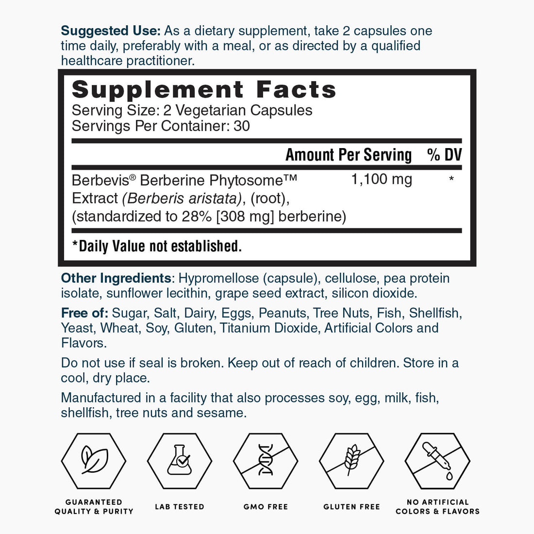 Nature's Lab Gold Berbevis® Berberine Phytosome™ Extract - 60 Capsules