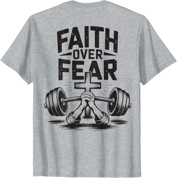 Men's Faith Over Fear Christian Workout Graphic T-Shirt