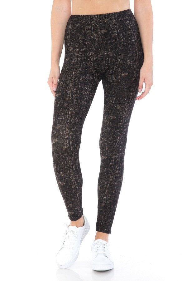 Women's Banded Lined Multi Printed Knit Yoga Leggings