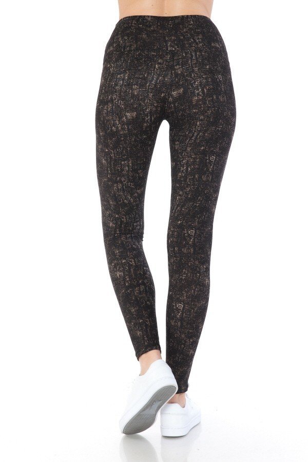 Women's Banded Lined Multi Printed Knit Yoga Leggings
