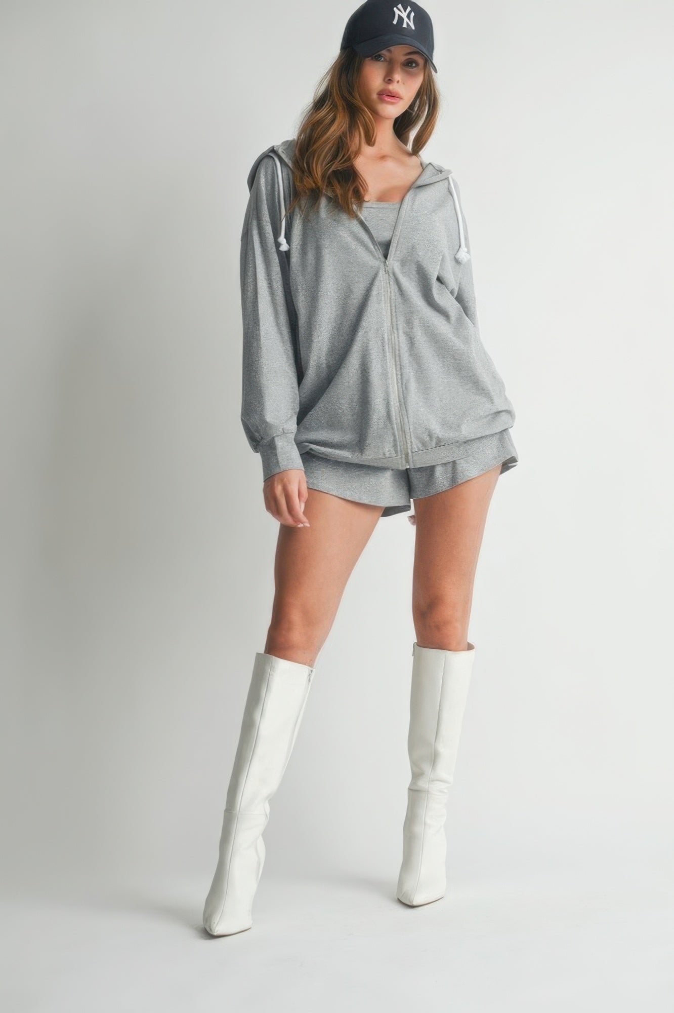 Women's Hoodie Top and Shorts 3 Piece Set