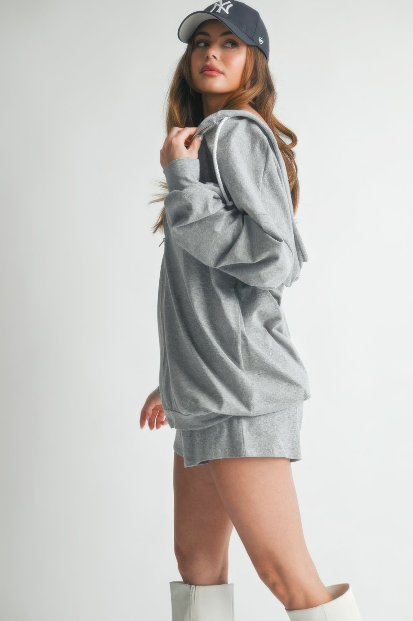 Women's Hoodie Top and Shorts 3 Piece Set