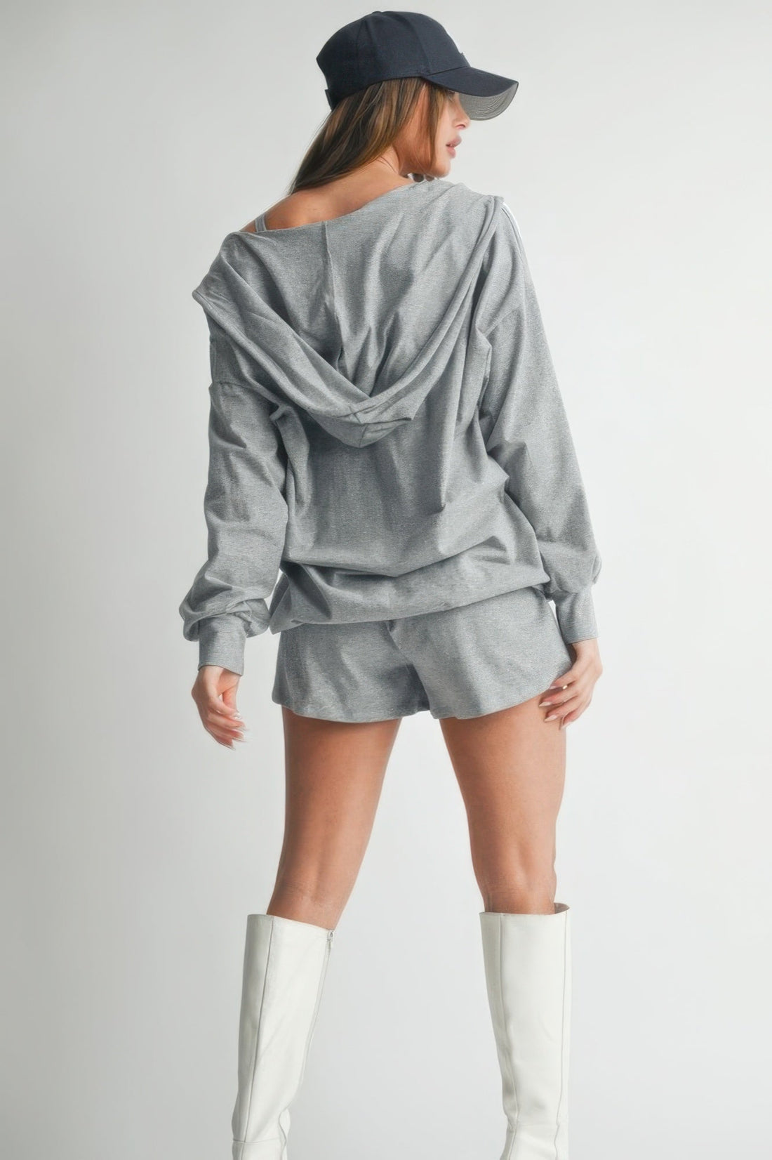 Women's Hoodie Top and Shorts 3 Piece Set