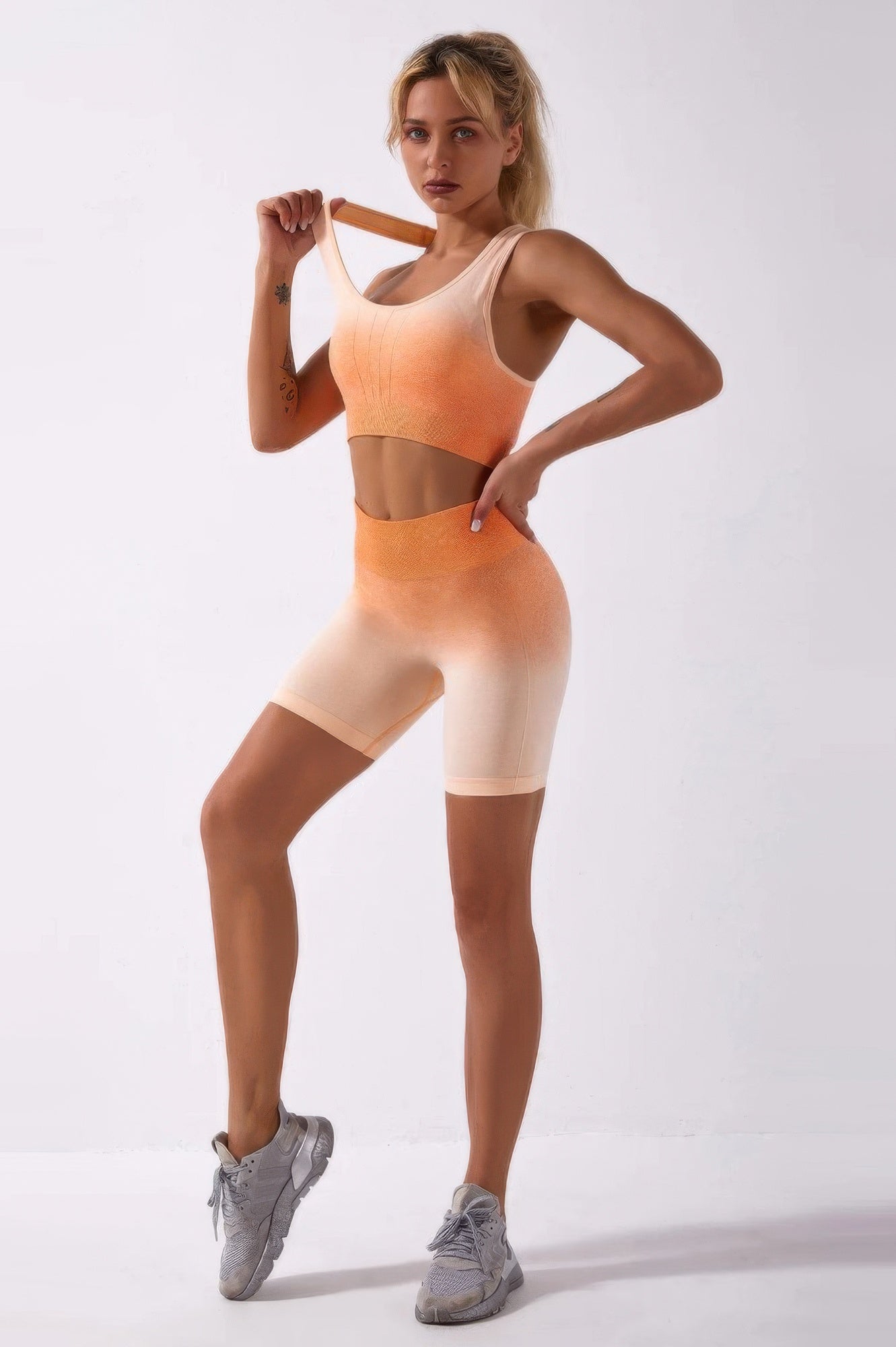 Women's Ombre Seamless Two Piece Workout Fitness Set
