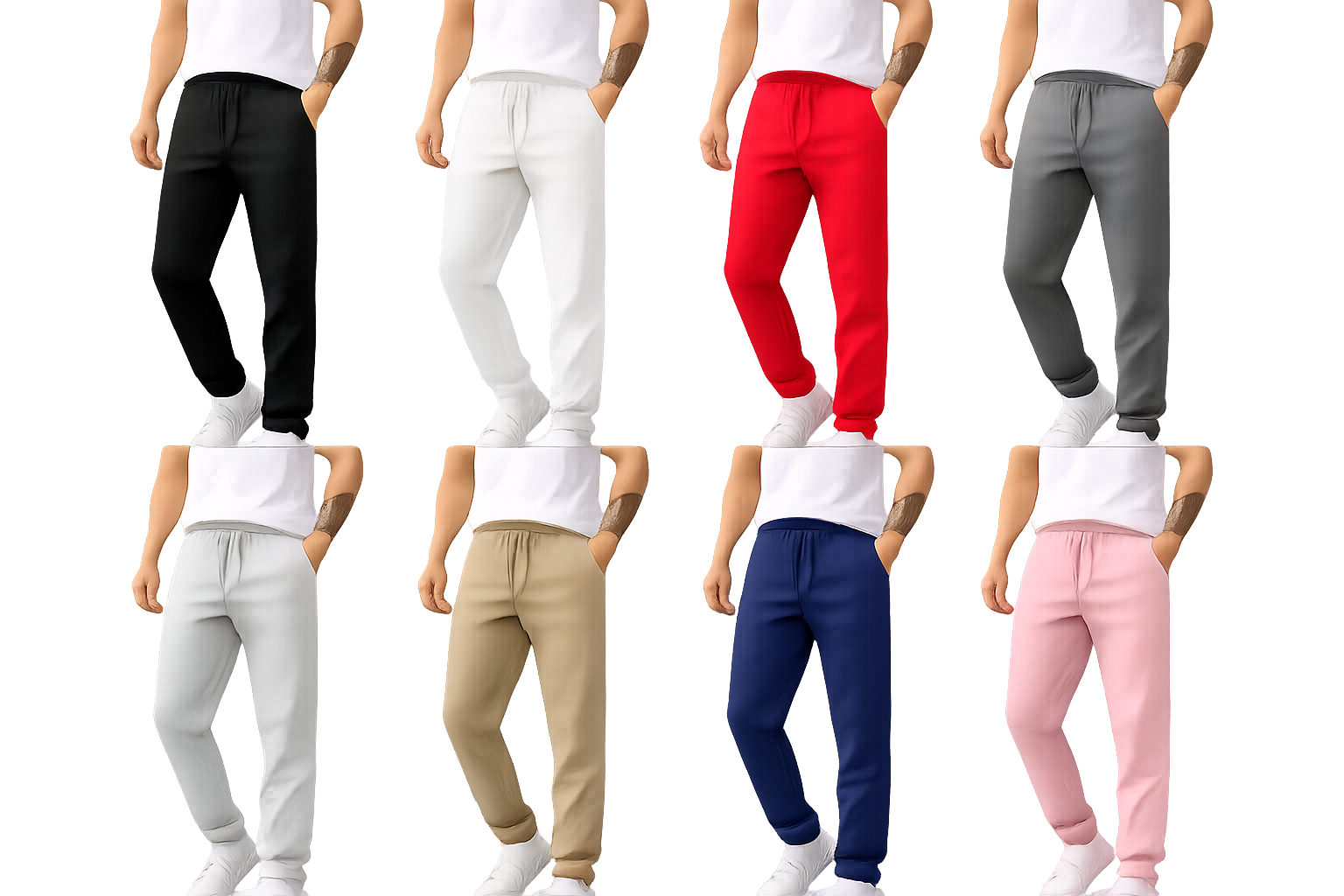 Unisex Casual Soft Cotton-face Jogger Sweatpants