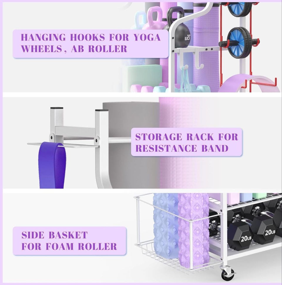 Mythinglogic Yoga Mat and Home Gym Storage Rack