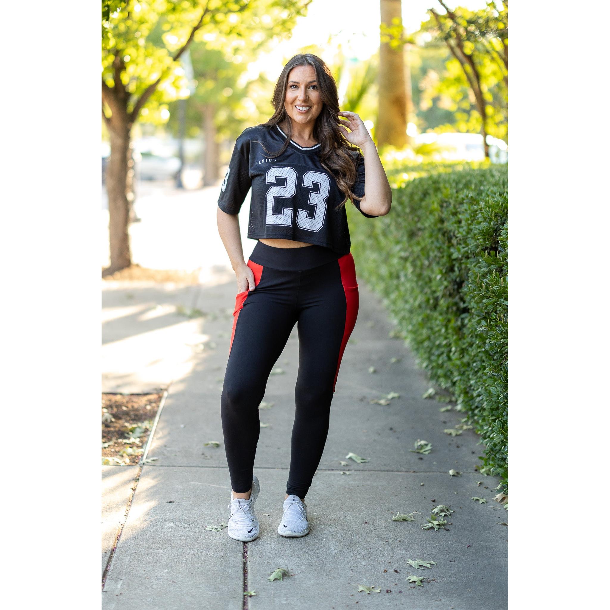 Women's The Roxie - Red Panel Full Length Leggings