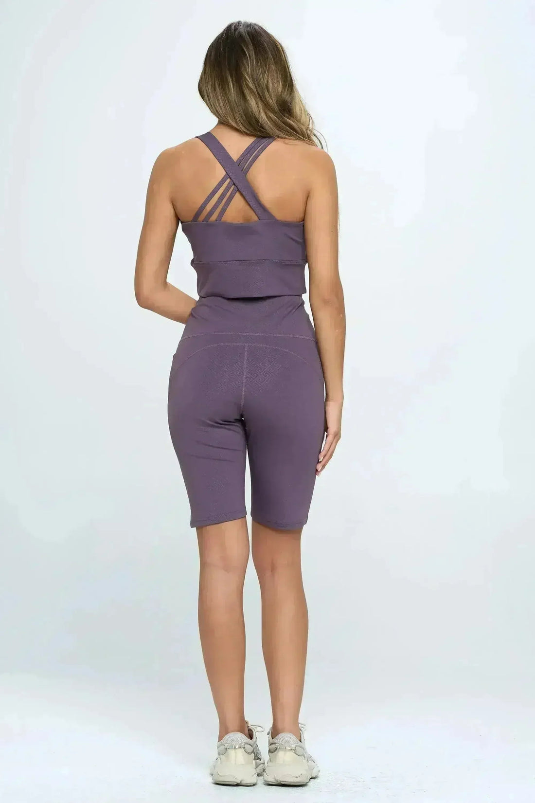 Women's Crisscross Sports Bra & Biker Shorts Set