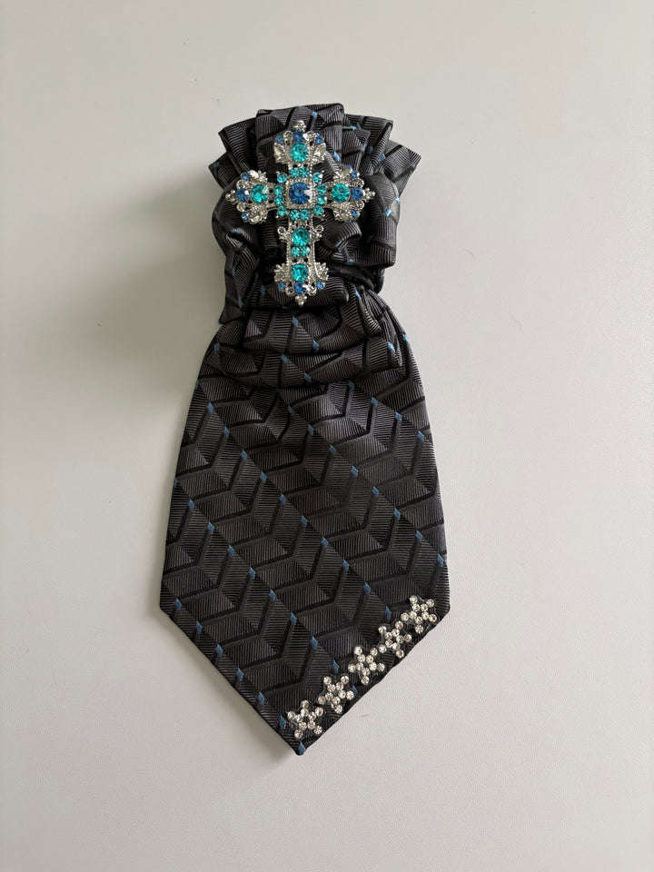 Women's Luxury Dazzling Blue Cross Necktie Necklace