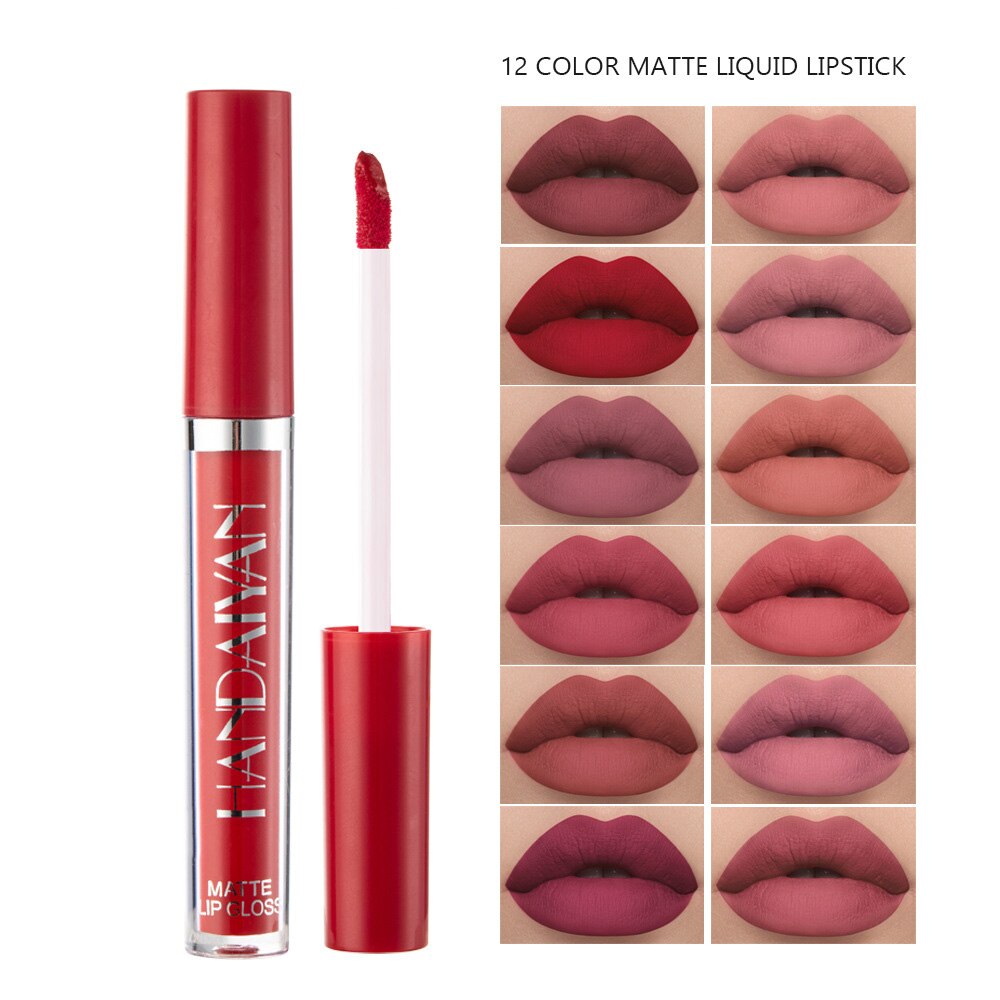 12 Colors Sexy Liquid Waterproof Matte Lipstick