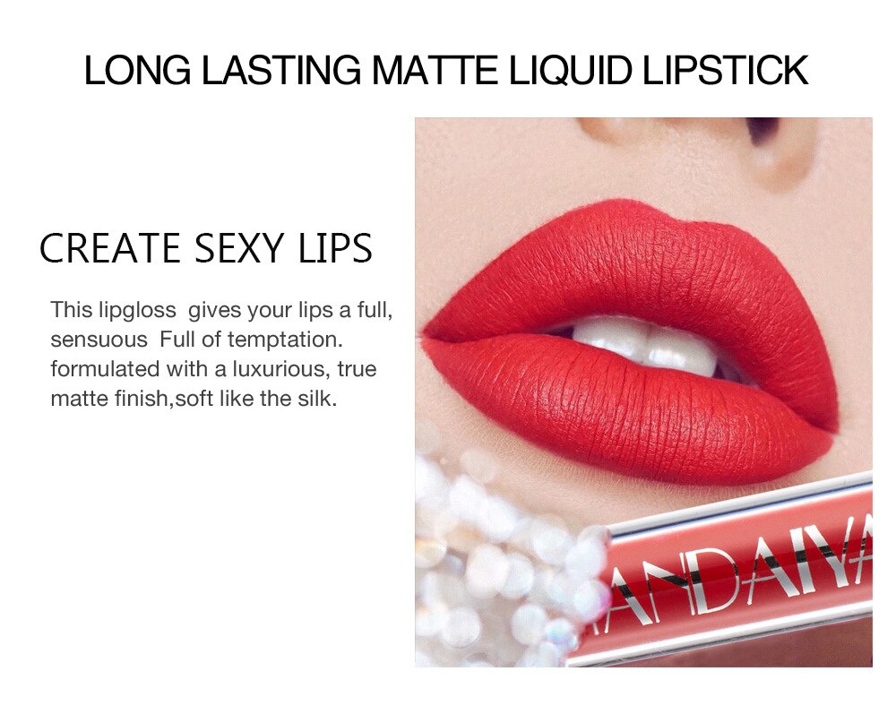12 Colors Sexy Liquid Waterproof Matte Lipstick