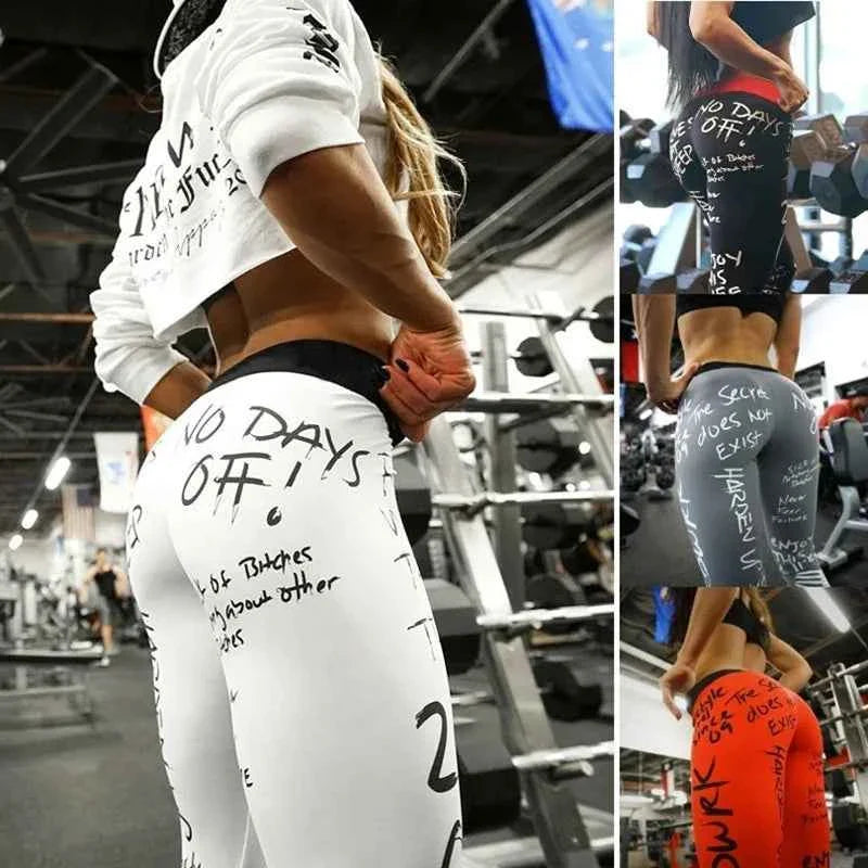 Oshoplive Women's Letter Print Yoga Leggings