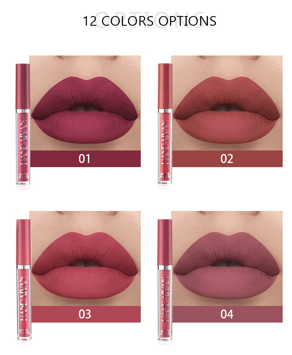 12 Colors Sexy Liquid Waterproof Matte Lipstick
