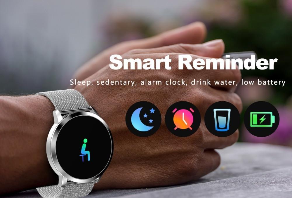 New Q8 Stainless Steel LED Bluetooth Waterproof Smart Watch With Fitness Tracker