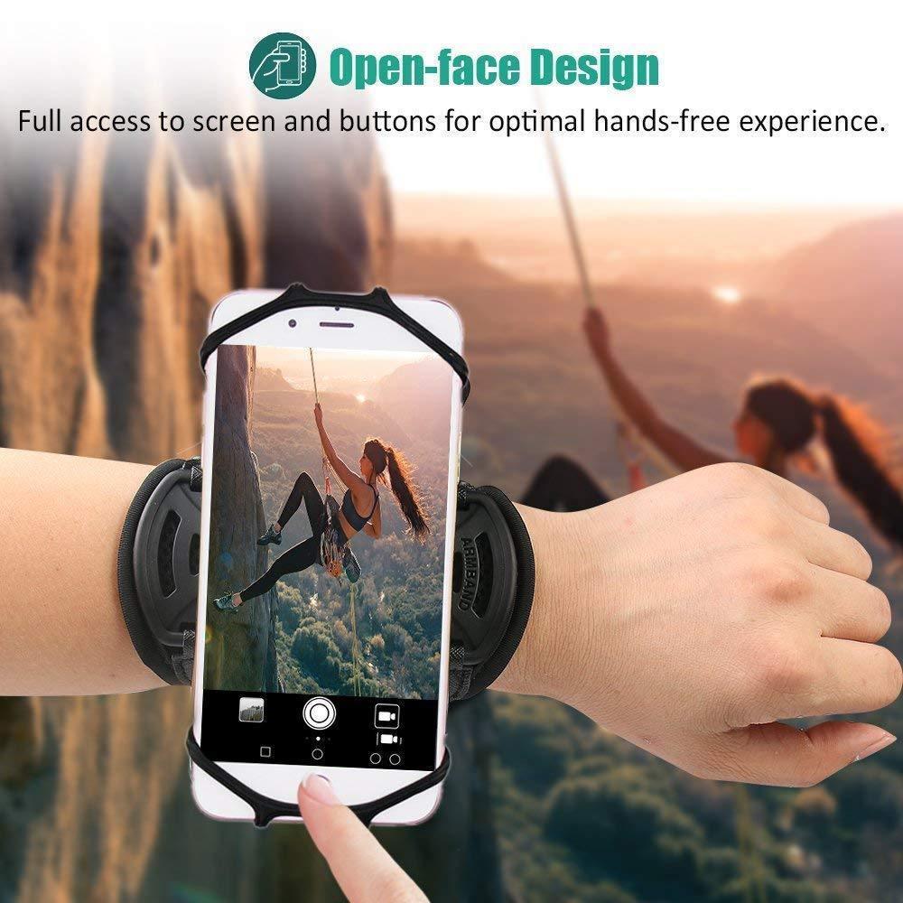 Black Universal Wristband Phone 4"-6.5" inch Sports Armband For Gym Workout Mobile Phones Holder