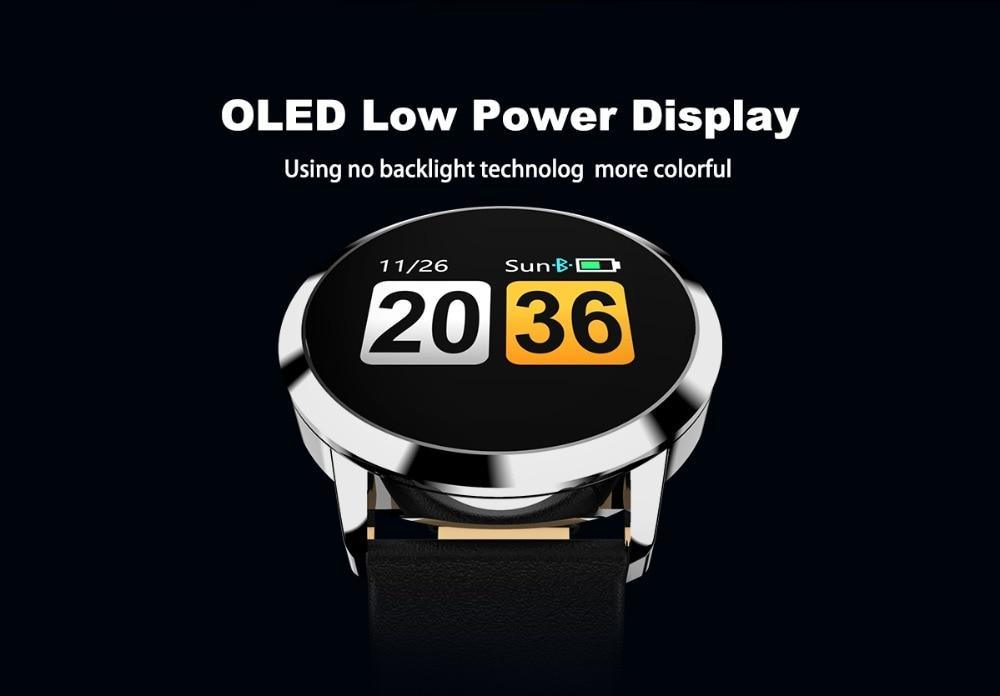 New Q8 Stainless Steel LED Bluetooth Waterproof Smart Watch With Fitness Tracker