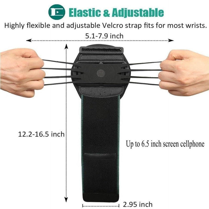 Black Universal Wristband Phone 4"-6.5" inch Sports Armband For Gym Workout Mobile Phones Holder
