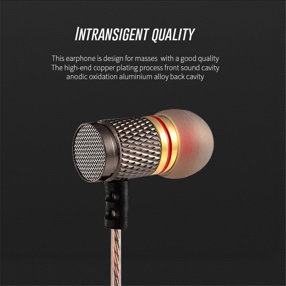 Luxury High Quality Heavy Bass Copper HD Earpiece Wired Headphones