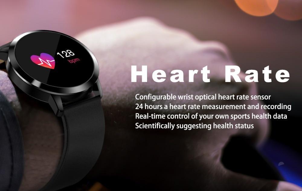 New Q8 Stainless Steel LED Bluetooth Waterproof Smart Watch With Fitness Tracker