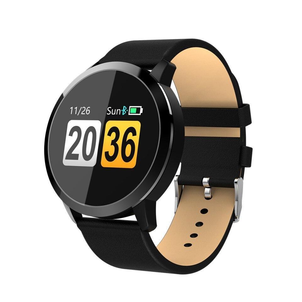 New Q8 Stainless Steel LED Bluetooth Waterproof Smart Watch With Fitness Tracker