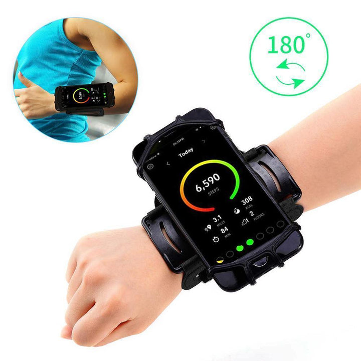 Black Universal Wristband Phone 4"-6.5" inch Sports Armband For Gym Workout Mobile Phones Holder