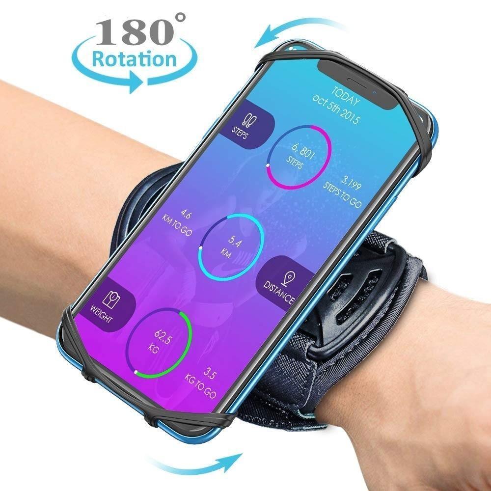 Black Universal Wristband Phone 4"-6.5" inch Sports Armband For Gym Workout Mobile Phones Holder