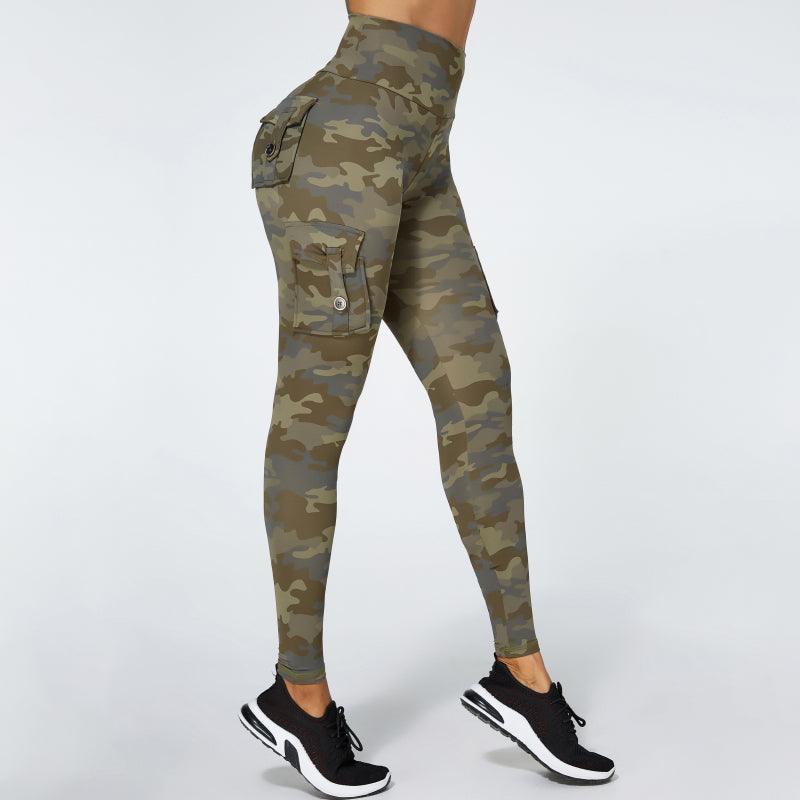 Women's Camouflage Slim Fit Yoga Pants With Pockets