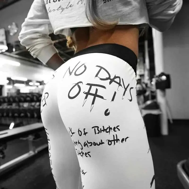 Oshoplive Women's Letter Print Yoga Leggings
